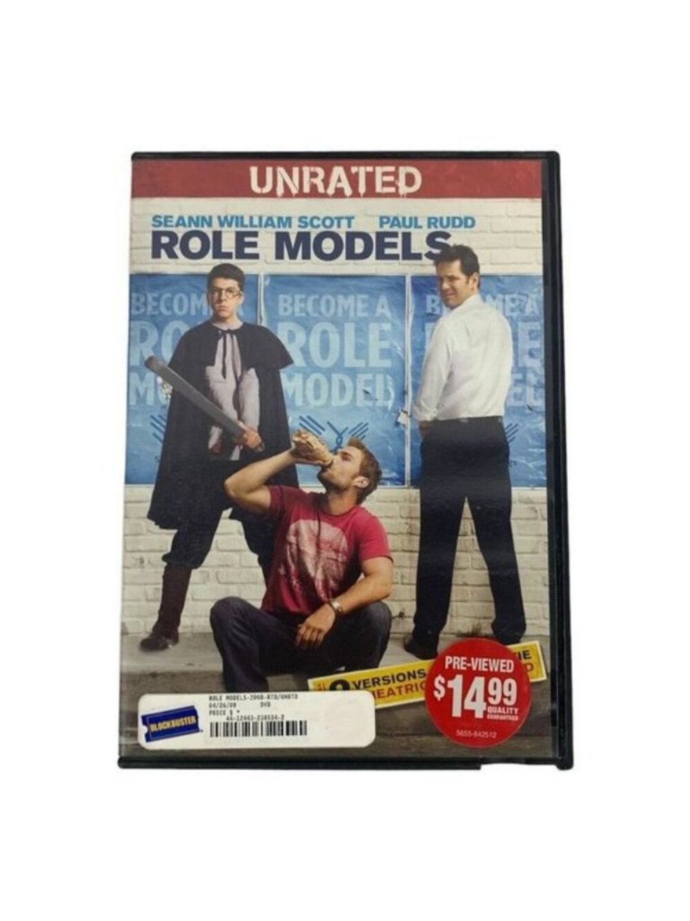 Role Models DVD Unrated Edition Comedy Starring Seann William Scott & Paul Rudd